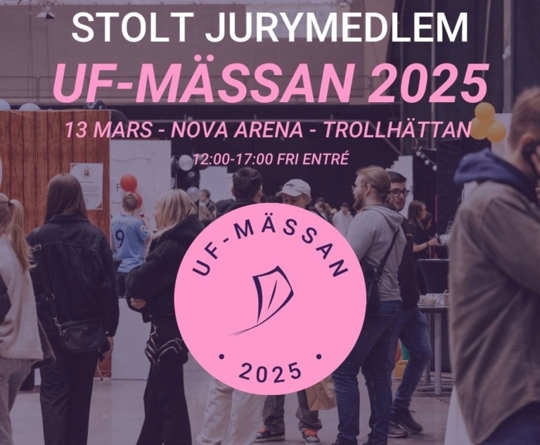 Affisch för UF-mässan 2025 i Trollhättan. Framtidens entreprenörer.